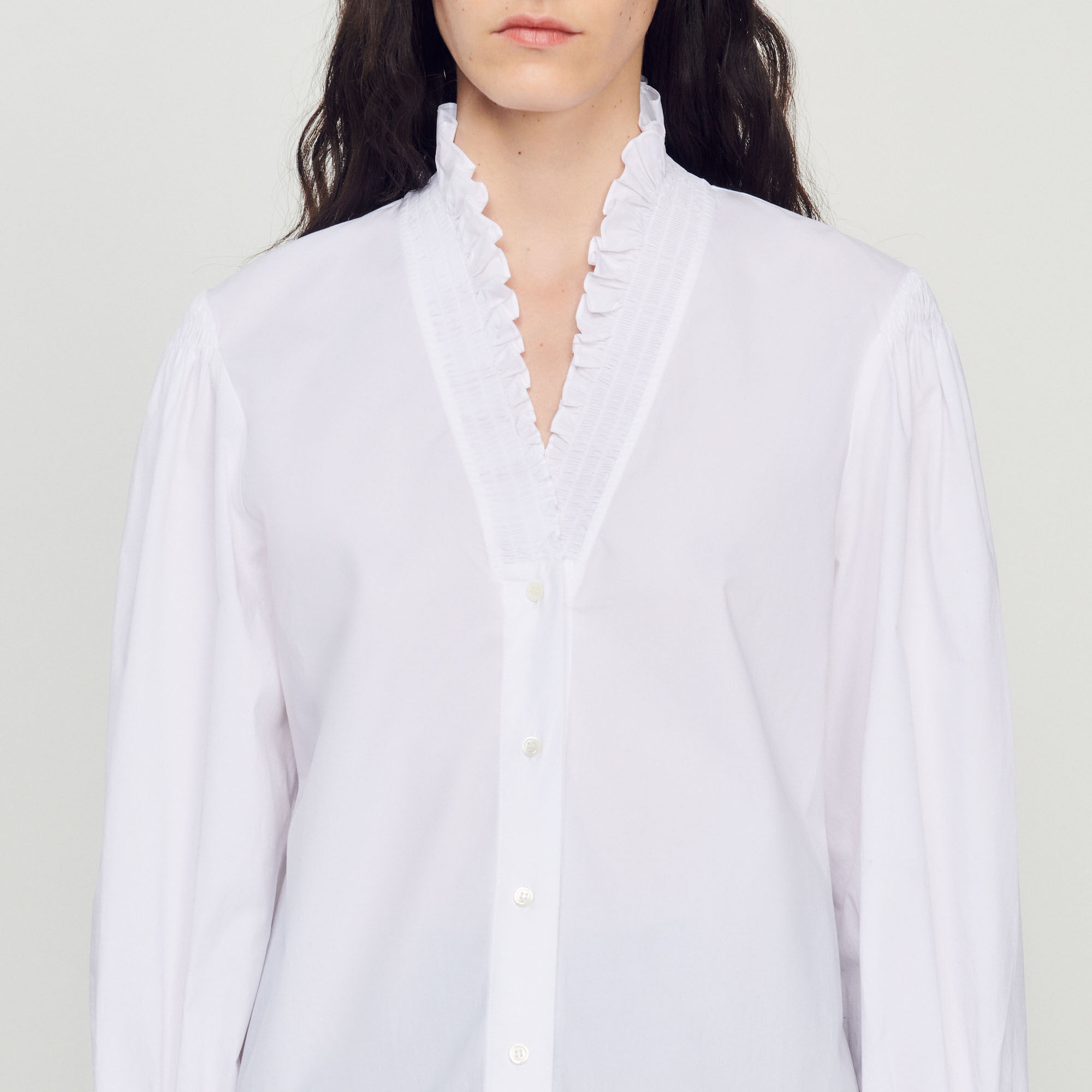 COTTON SHIRT WITH FANCY COLLAR - 4
