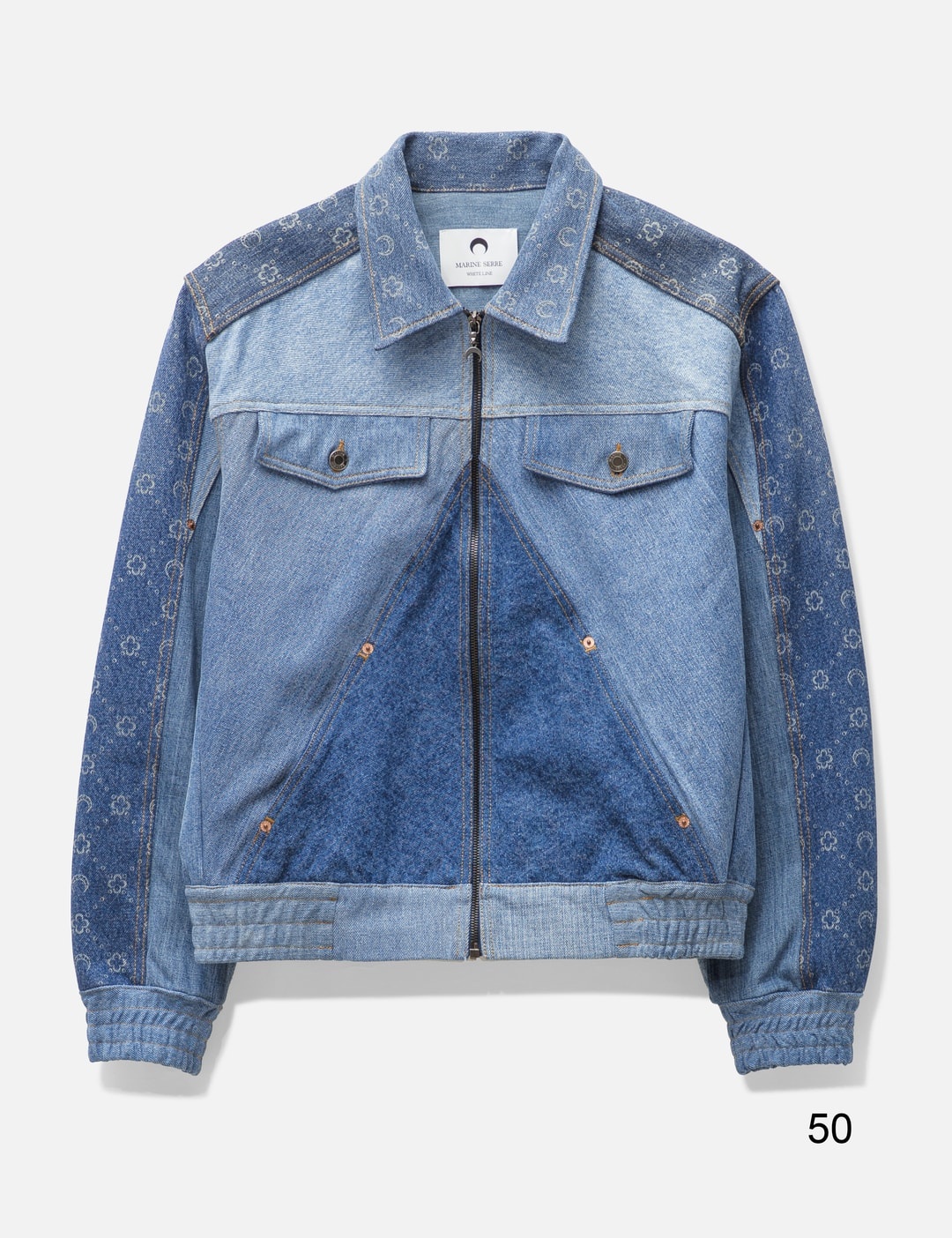 Marine Serre REGENERATED MOONOGRAM DENIM WORKING JACKET | REVERSIBLE