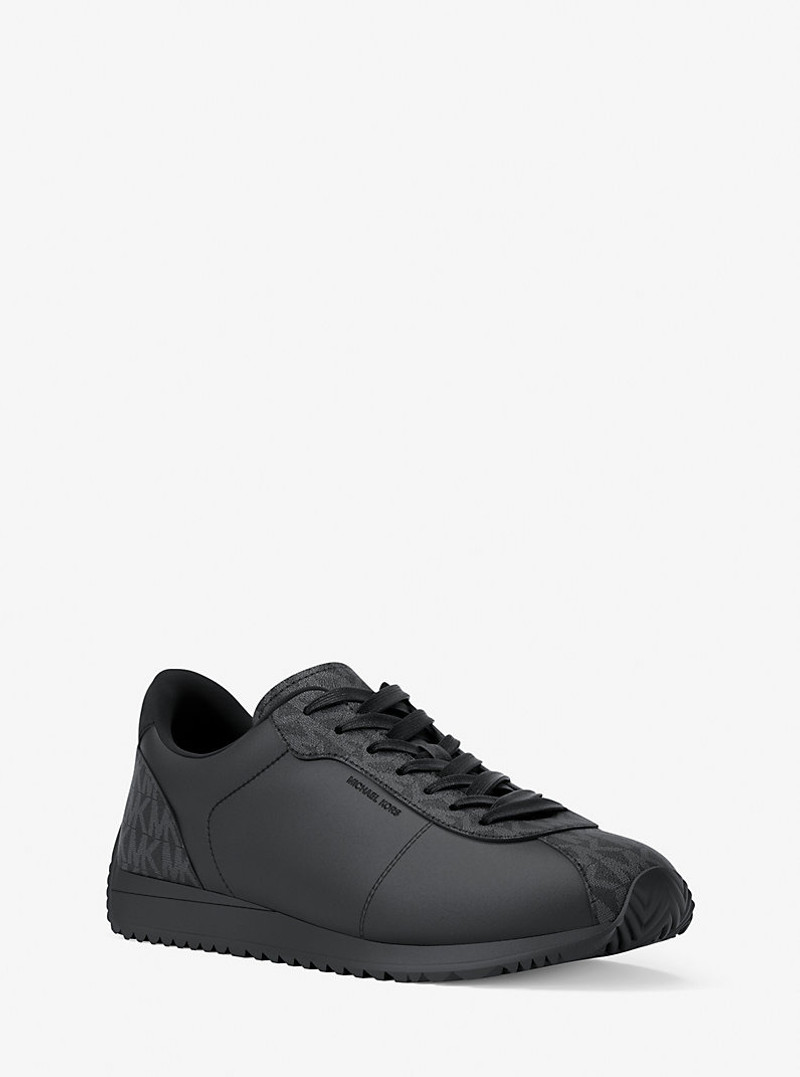 Rhodes Signature Logo and Leather Trainer 1
