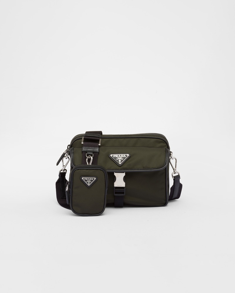 Re-Nylon and Saffiano leather shoulder bag 1