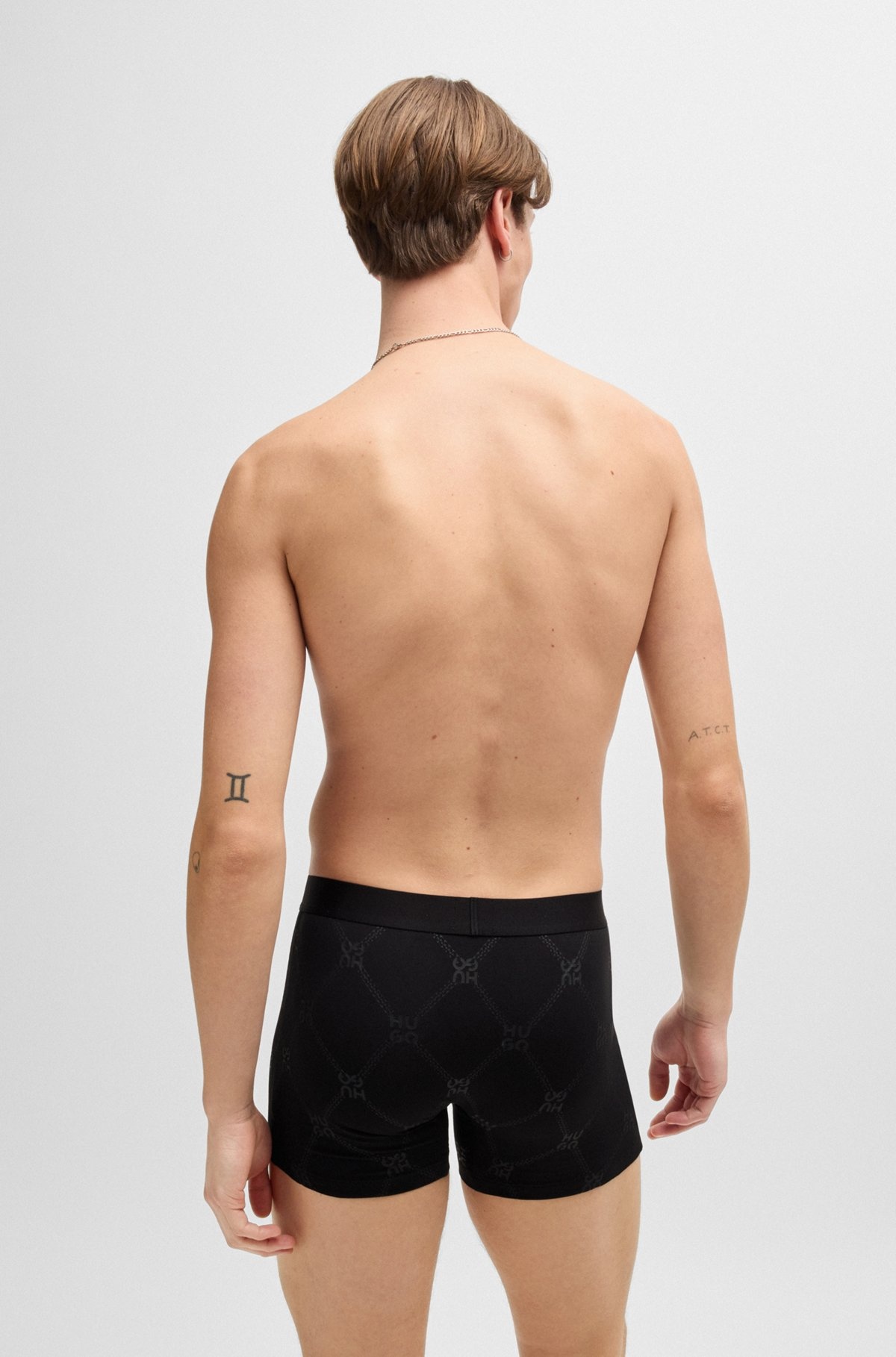 TWO-PACK OF STRETCH-COTTON BOXER BRIEFS WITH LOGOS - 3