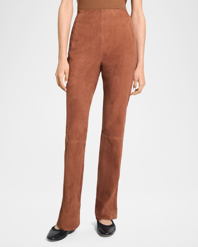 Suede Slit Flare Pants 4
