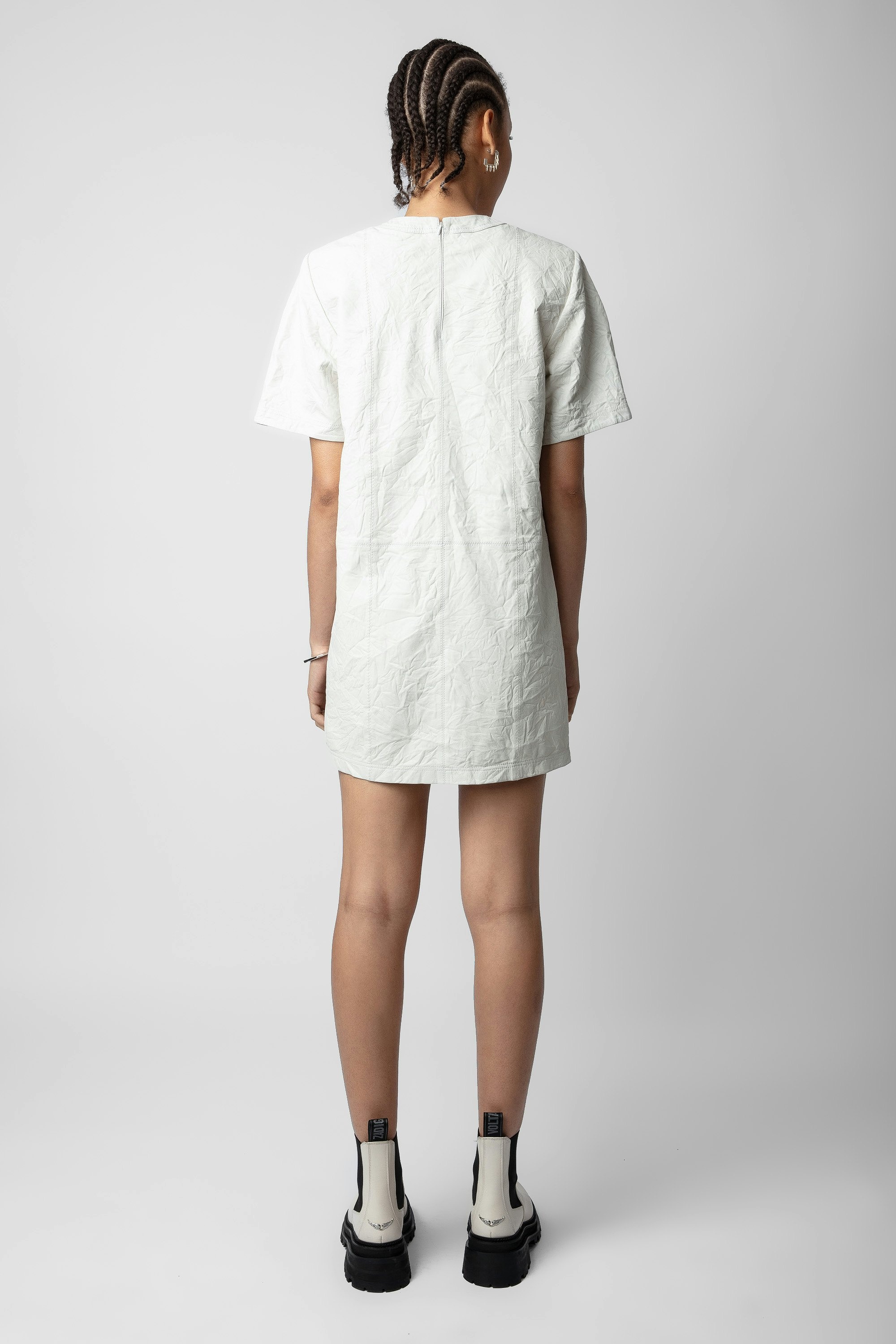 Riddy Crinkled Leather Dress - 5
