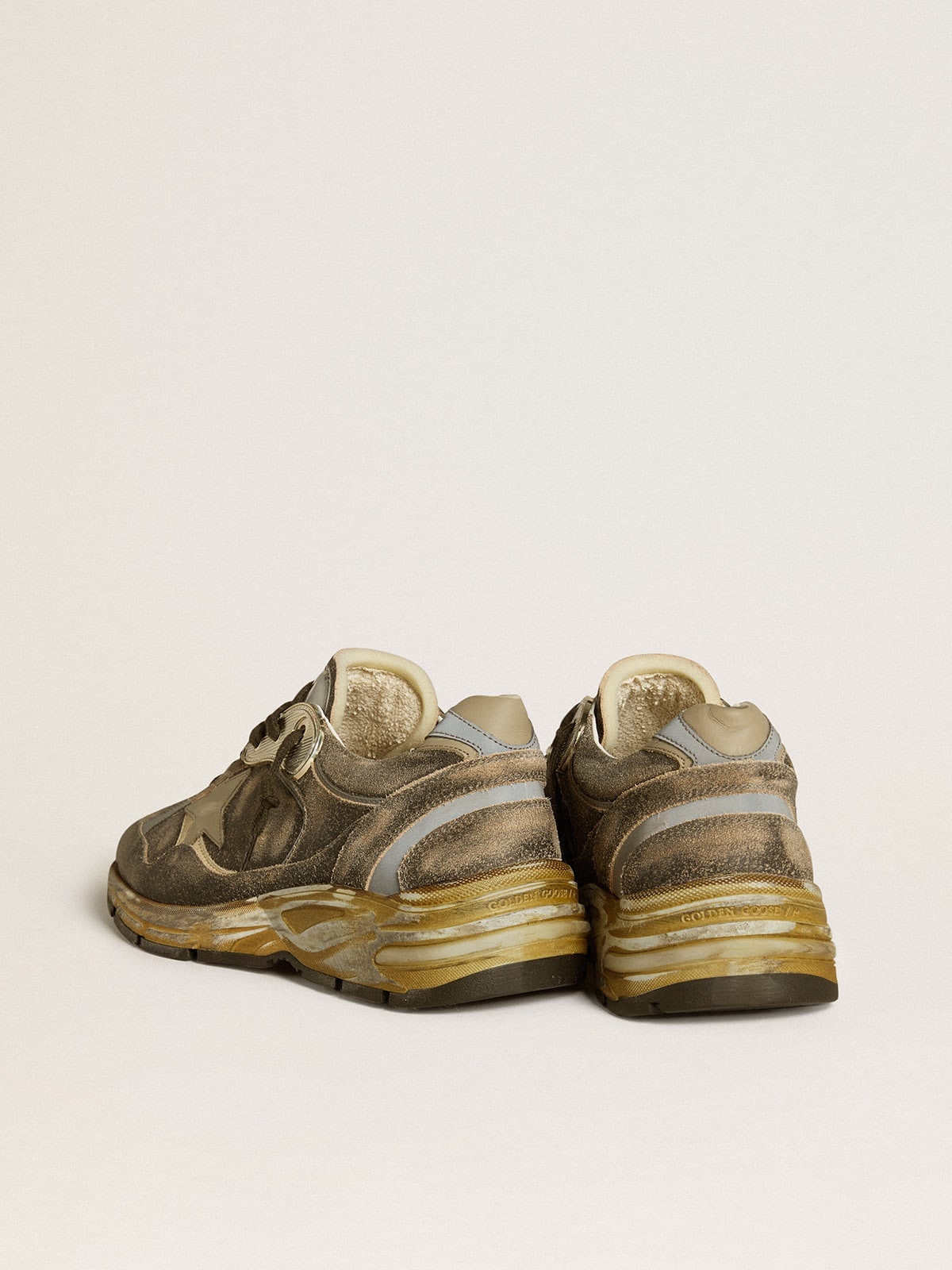 Men’s Dad-Star in suede and nylon with khaki leather star and heel tab - 5