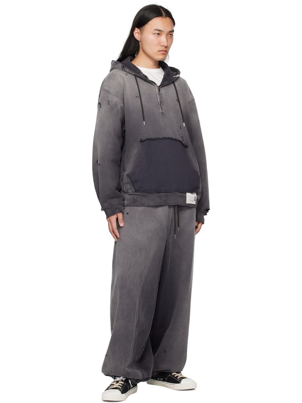 Black Sun Faded Half Zip-Up Hoodie - 4