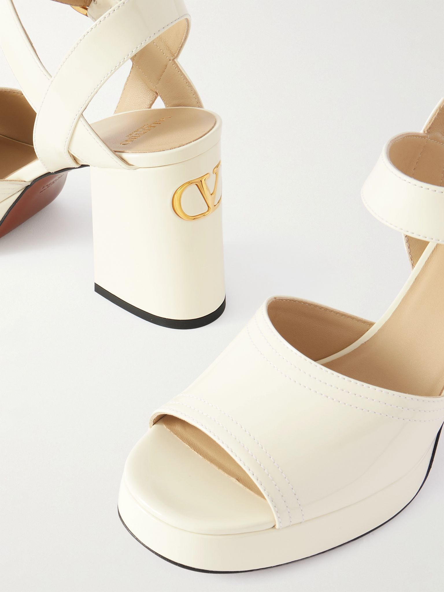 Fawcette patent-leather platform sandals Ivory - 4