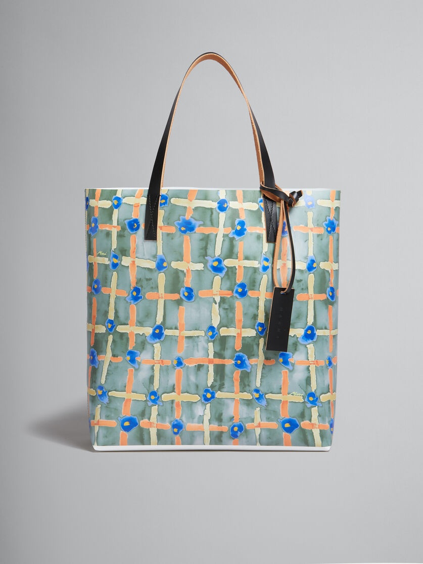 GREEN TOTE WITH SARABAND PRINT - 1