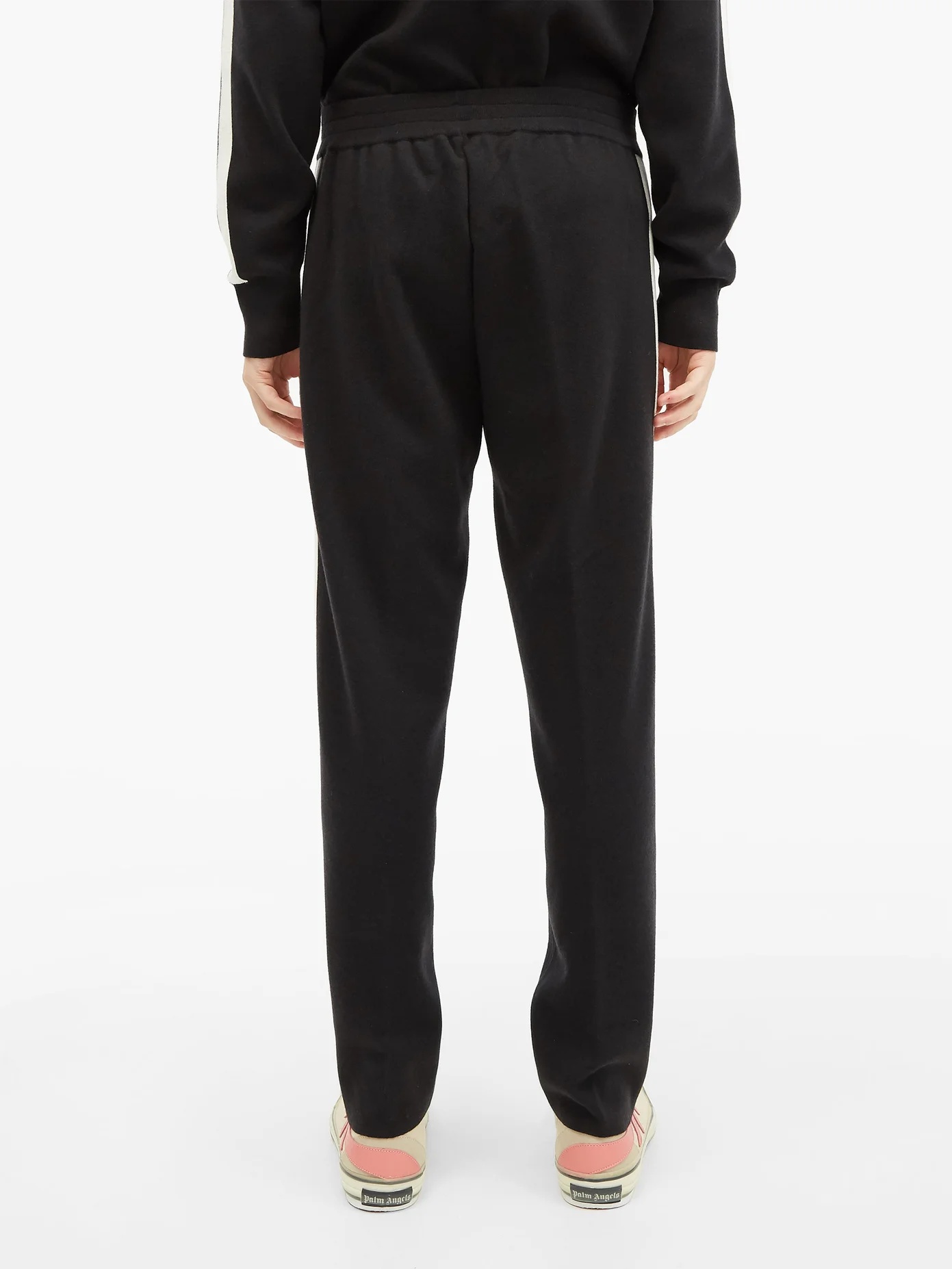 Side-stripe cashmere-blend track pants - 5