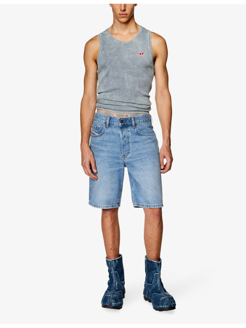 Diesel Faded-wash straight-leg denim shorts outlook