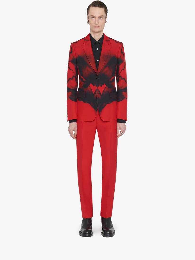 Men's Tailored Cigarette Trousers in Red - 2