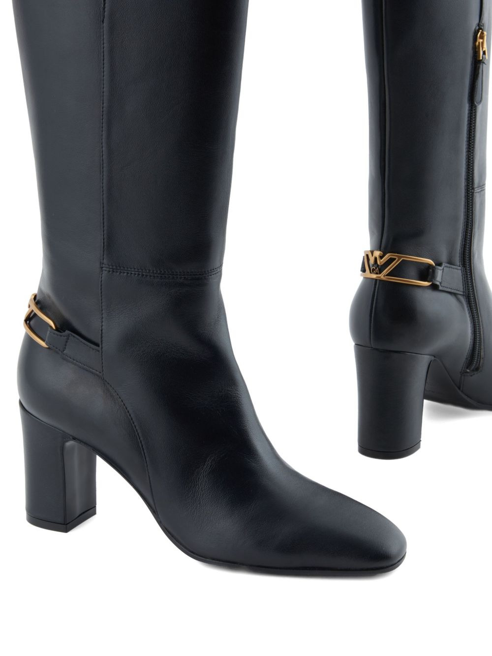 buckle-detail block-heel boots - 4