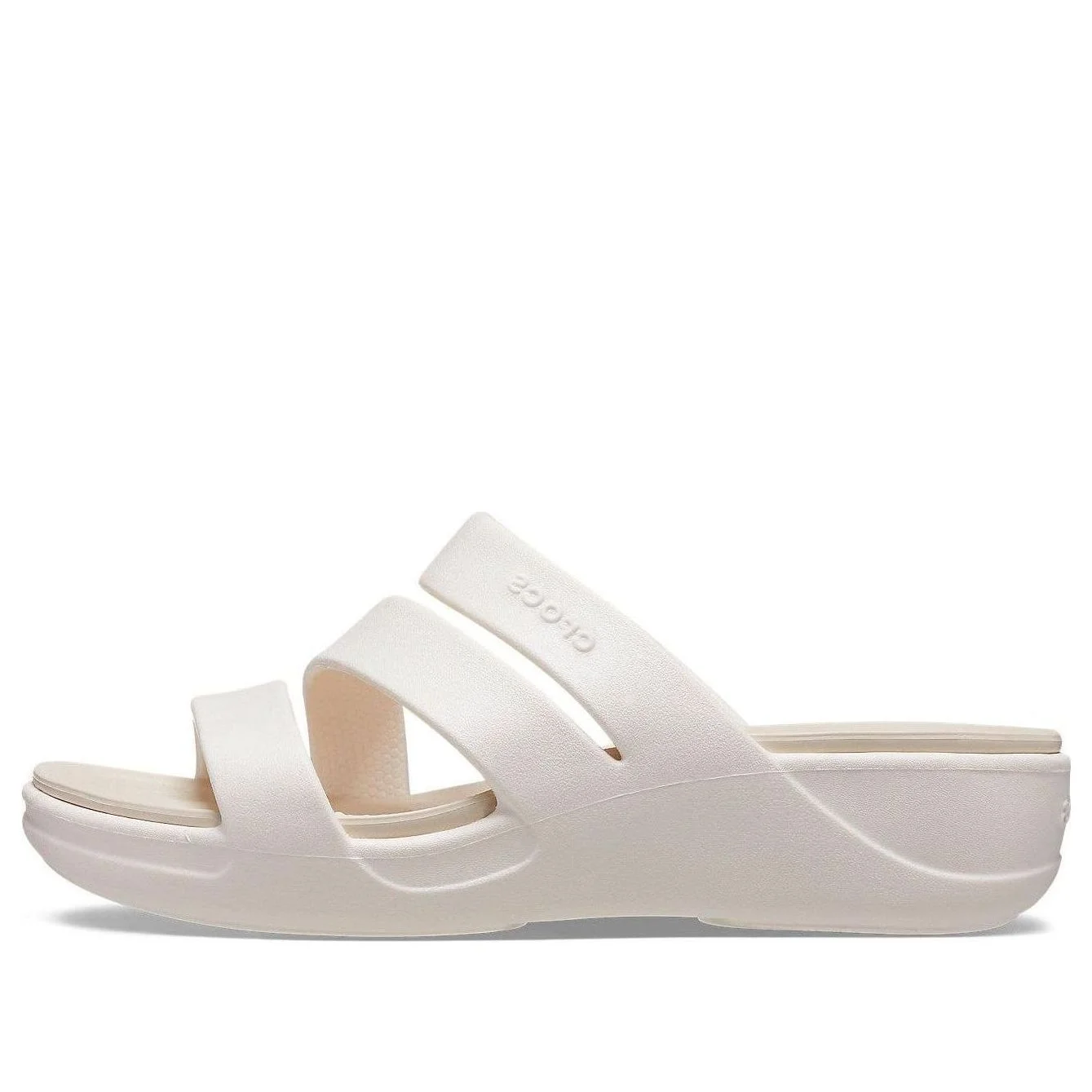 (WMNS) Crocs Boca Strappy Wedge Sandals 'White' 207434-159 - 1