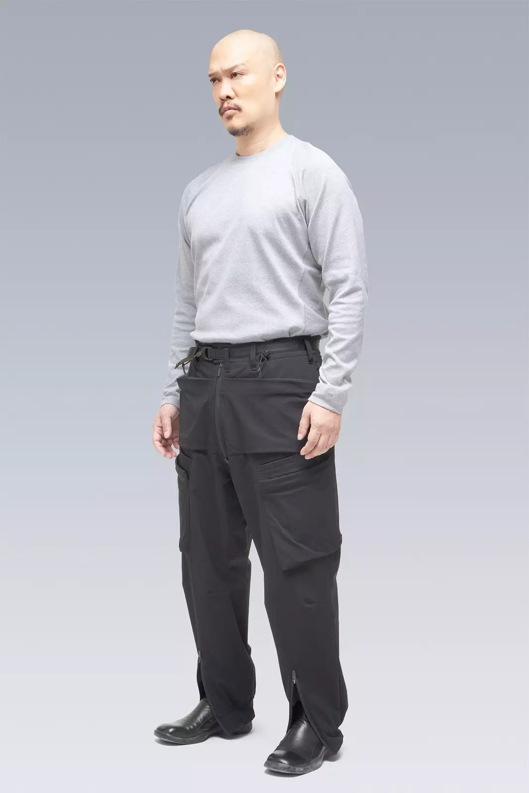 S27-PR Cotton Rib Longsleeve Shirt Gray Melange - 18