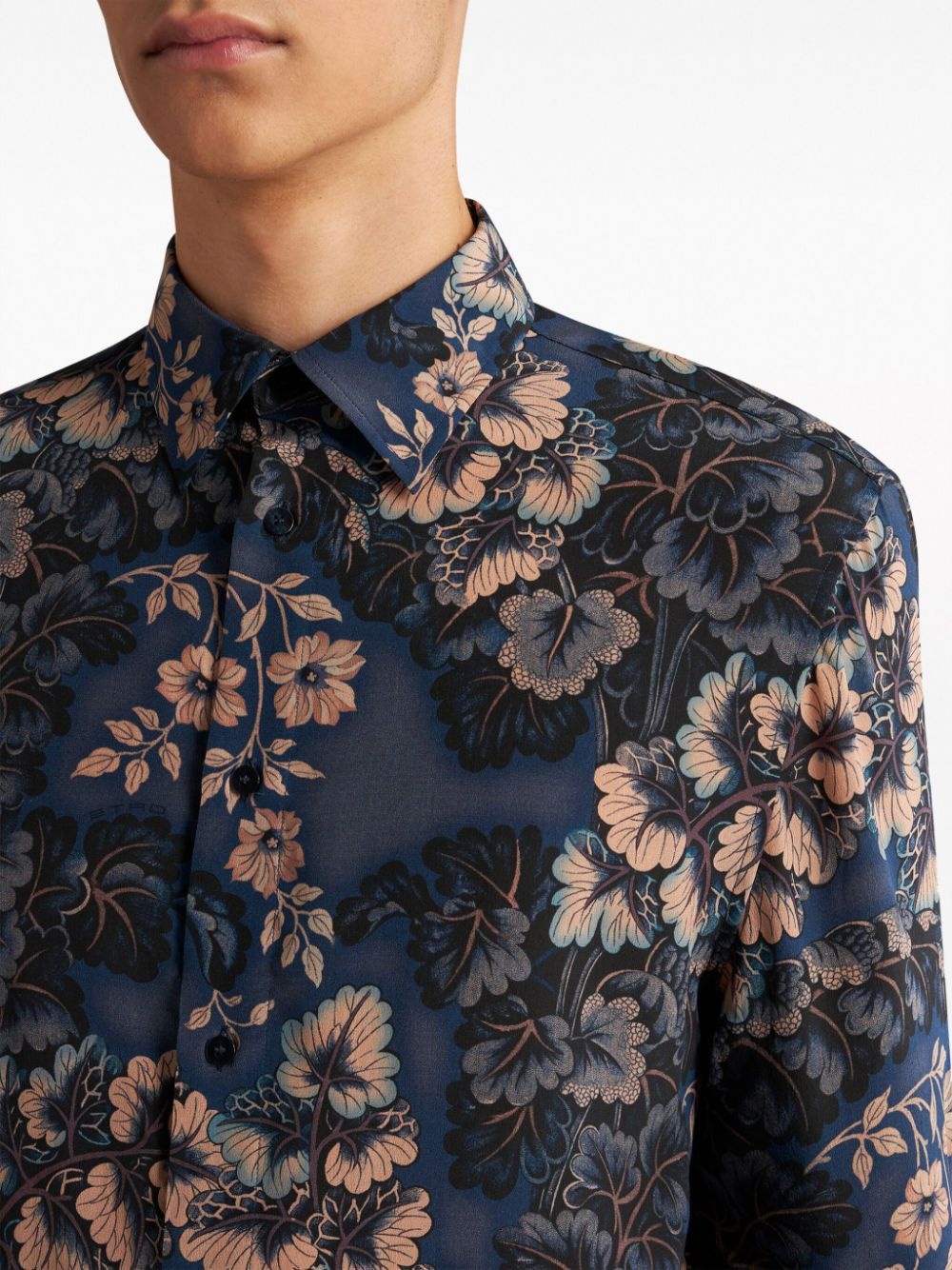 floral-print silk shirt - 3