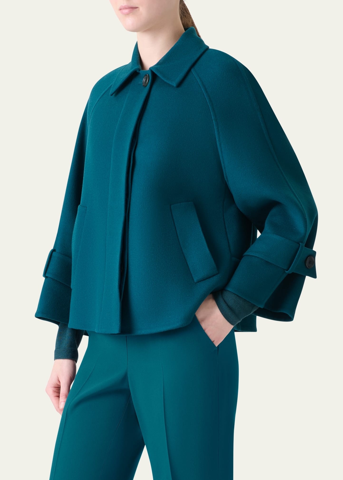 Alisa Cashmere Double-Face A-Line Jacket - 4