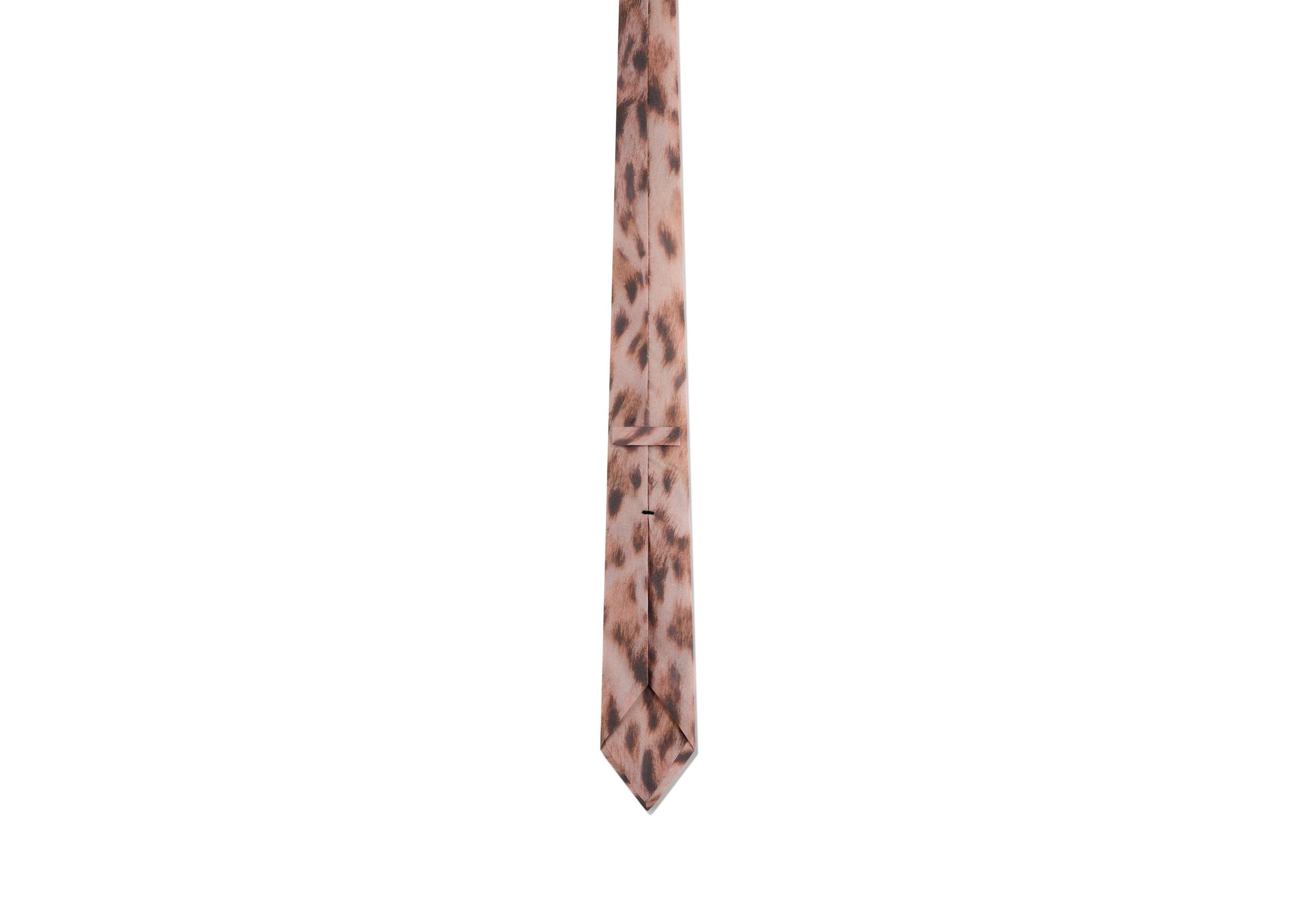 CHEETAH CREPE DE CHINE TIE - 2