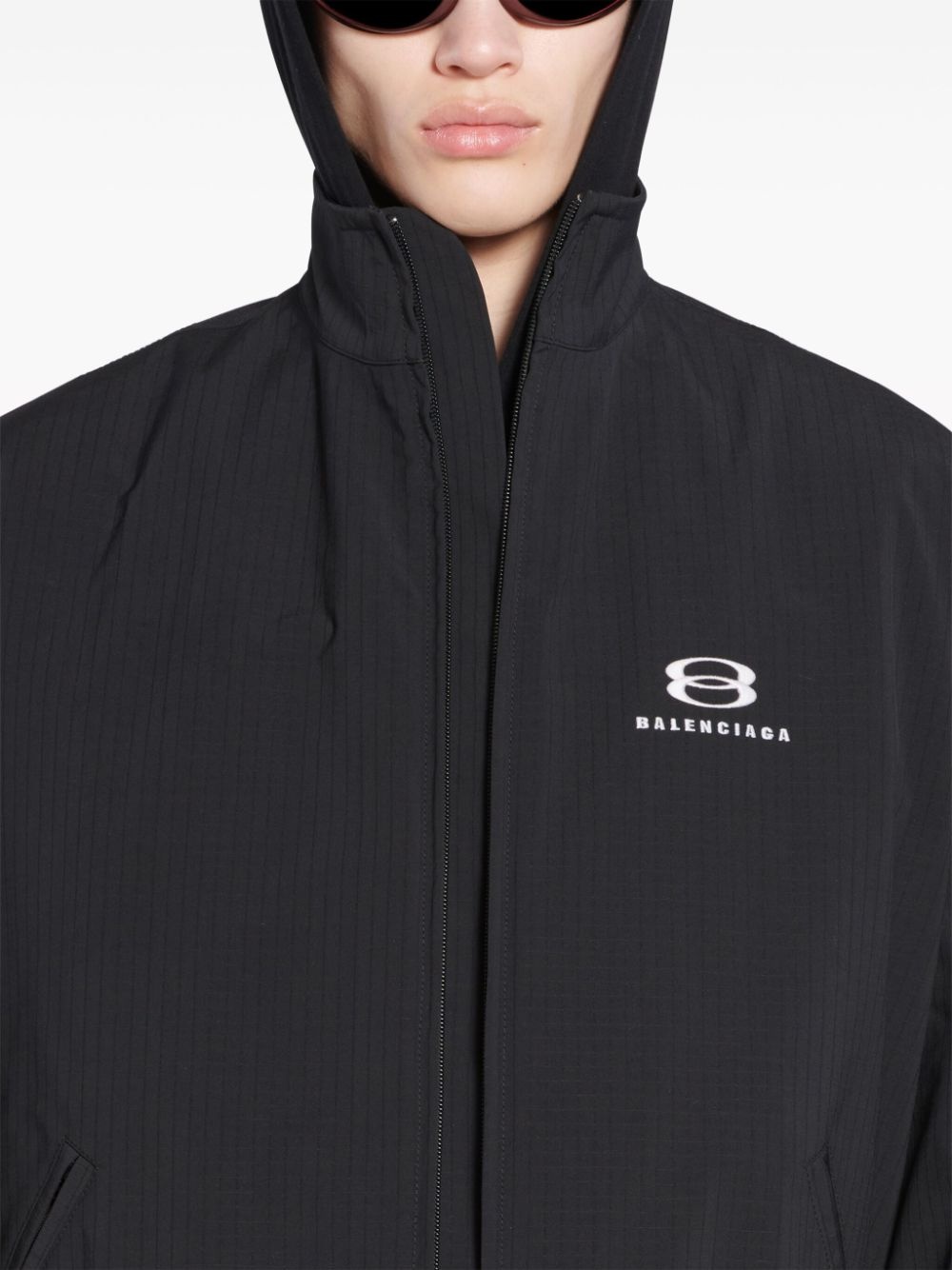 logo-print hooded jacket - 5