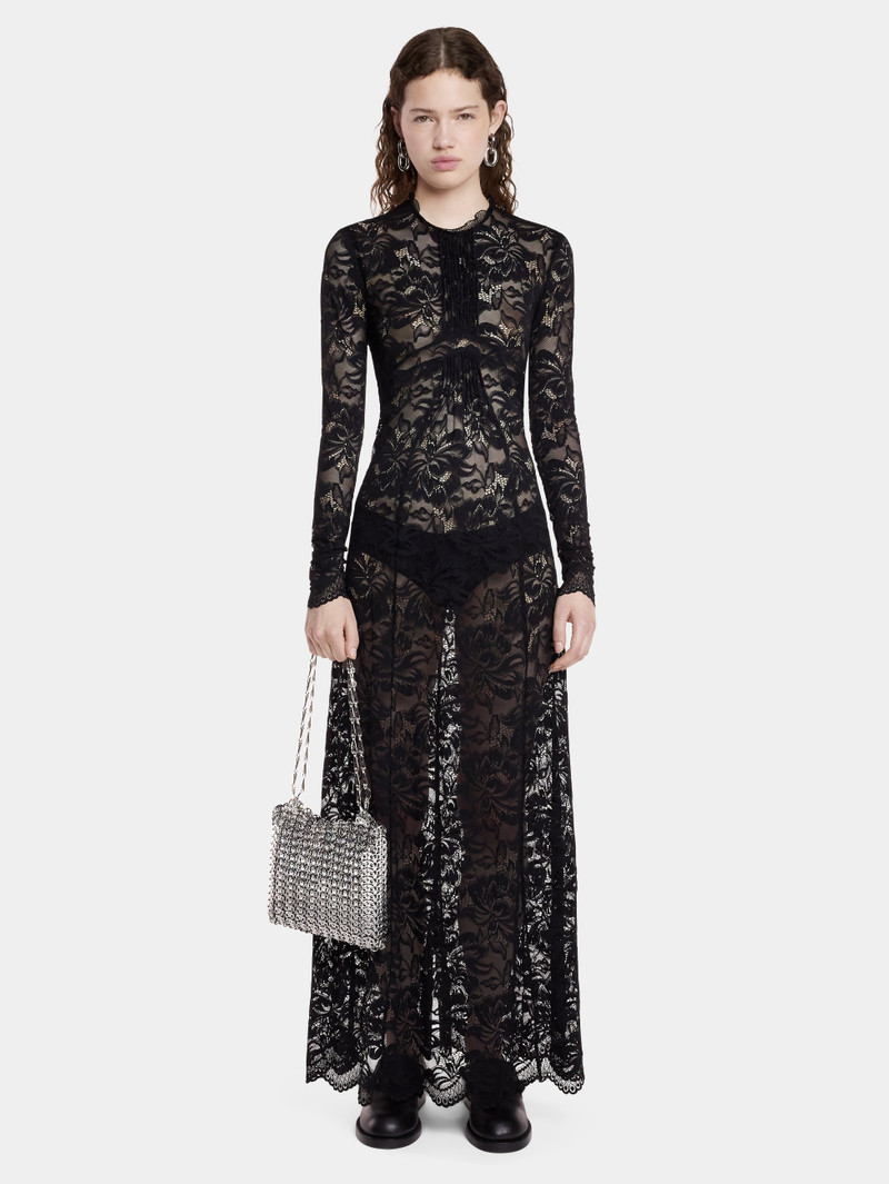 rabanne BLACK LONG DRESS IN LACE outlook
