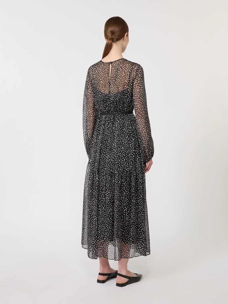 CAMPO Dress in printed chiffon - BLACK 4