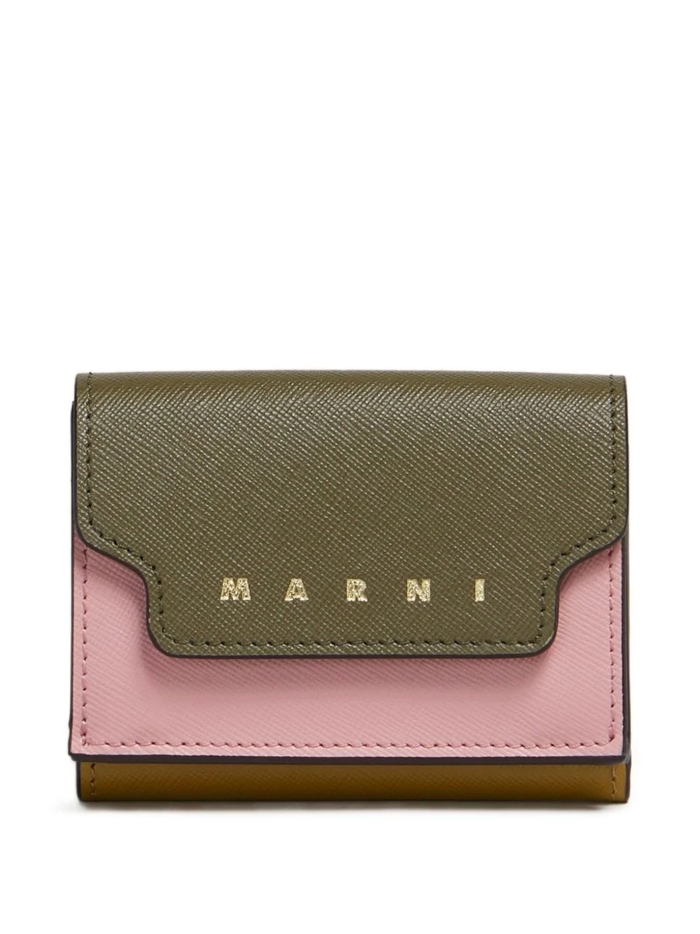 colour-block leather wallet - 1