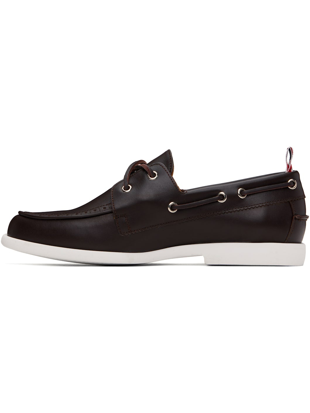 Brown Baby Calf Leather Boat Shoes - 3