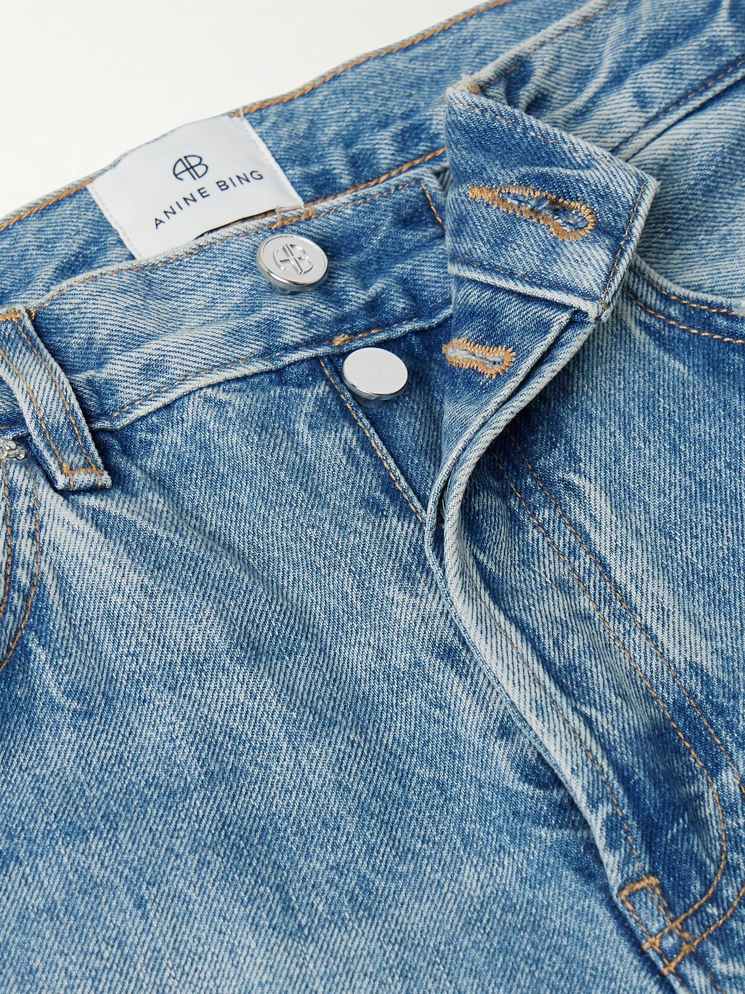 Hugh distressed high-rise wide-leg jeans Mid denim - 5