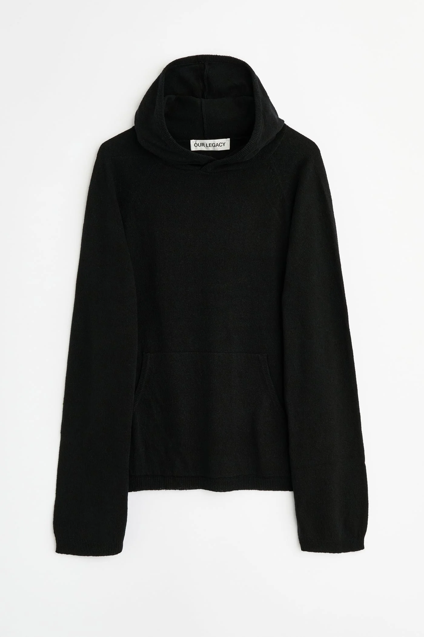 Knitted Hoodie Almost Black Refined Silk - 1