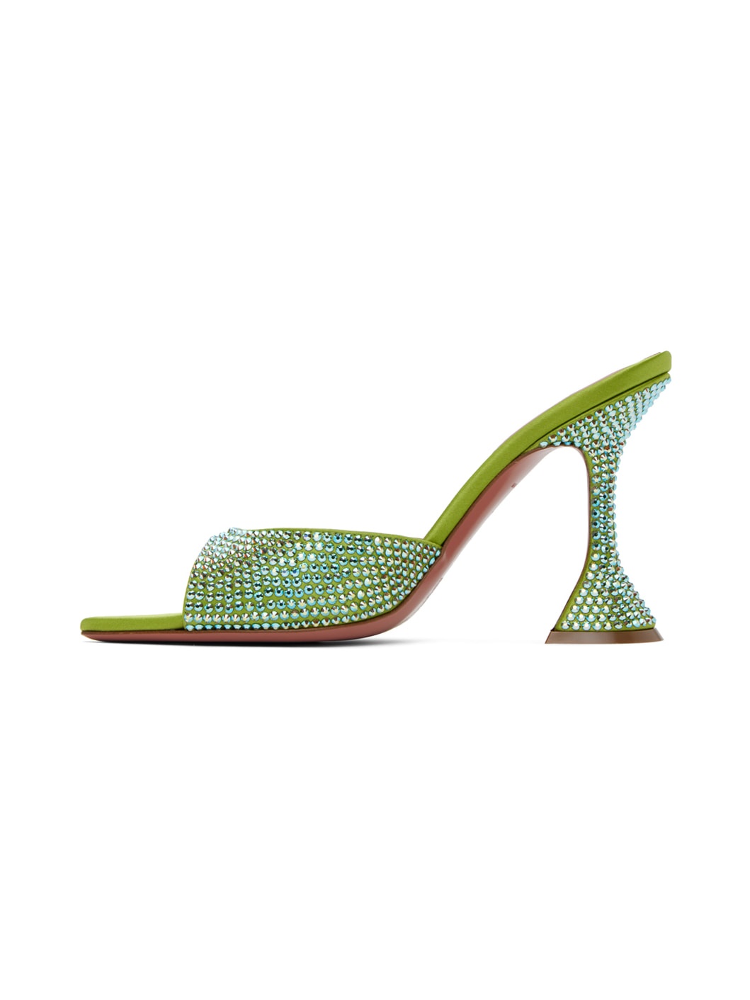 Green Caroline Crystal 95 Heeled Sandals - 3