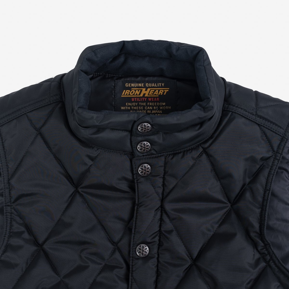 IHV-44-GA Iron Heart x GOOD ART HLYWD Primaloft® Gold Quilted Vest - Black - 14