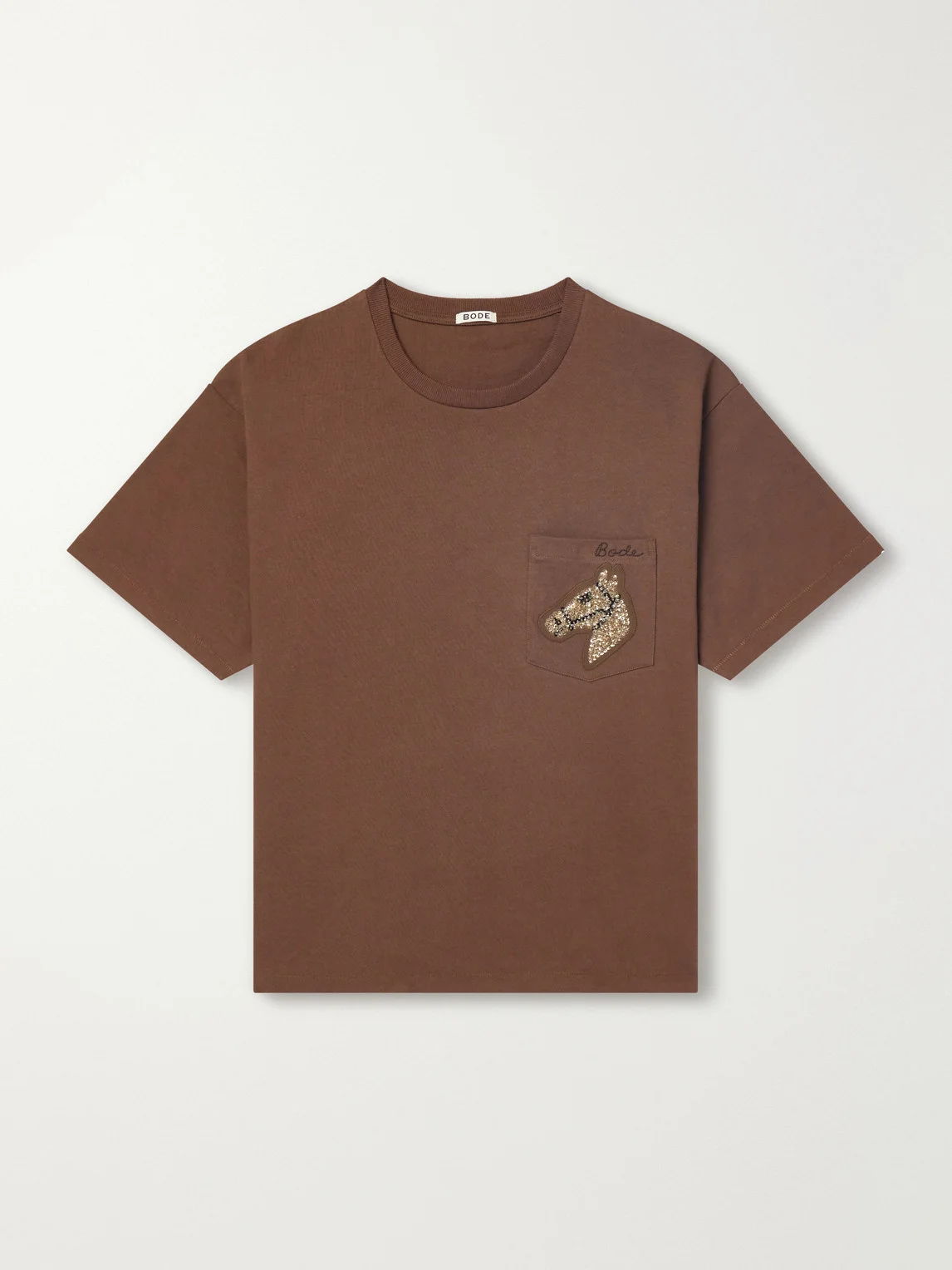 Sequin-Embellished Cotton-Jersey T-Shirt - 1