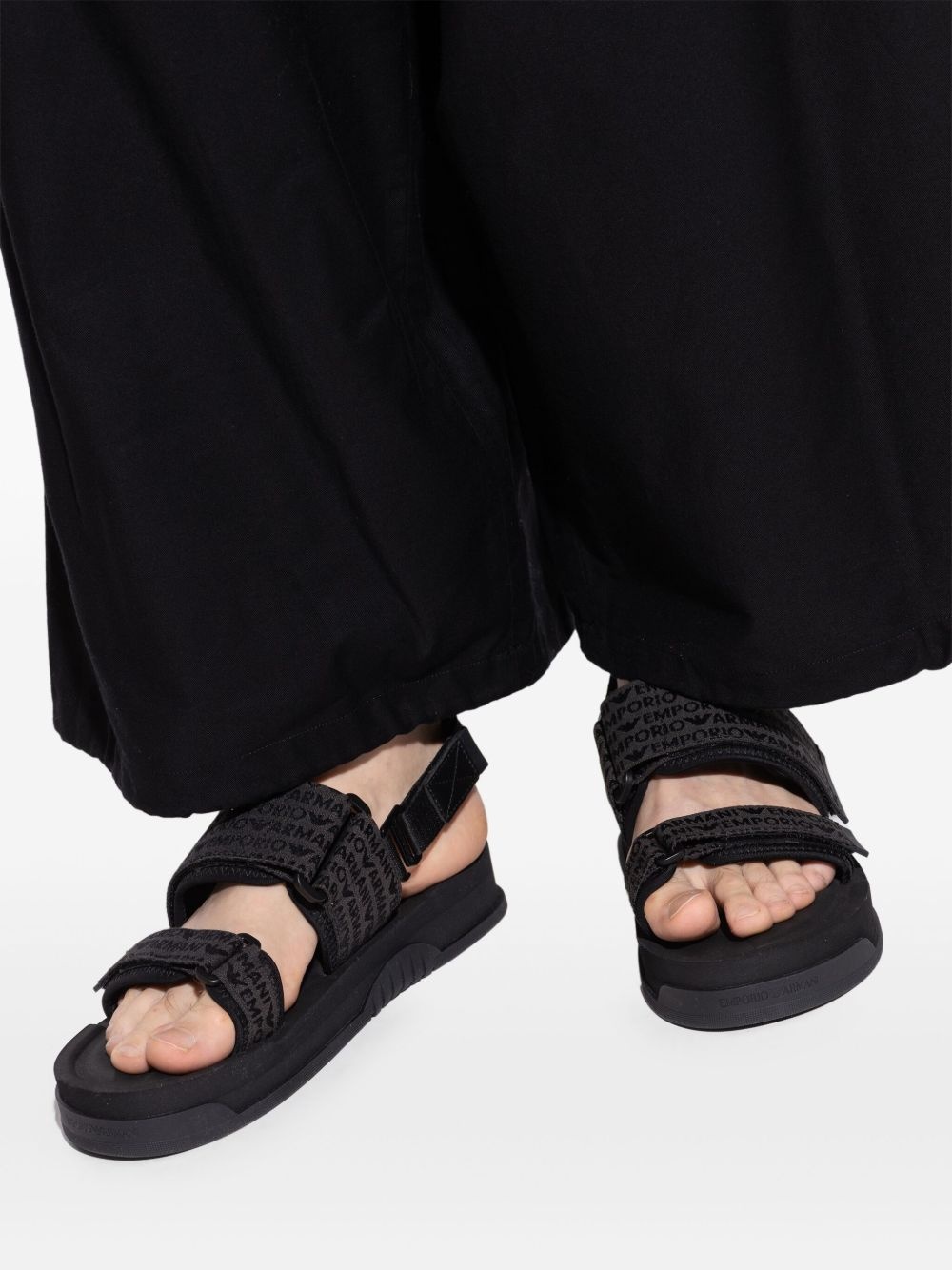 logo-jacquard sandals - 6