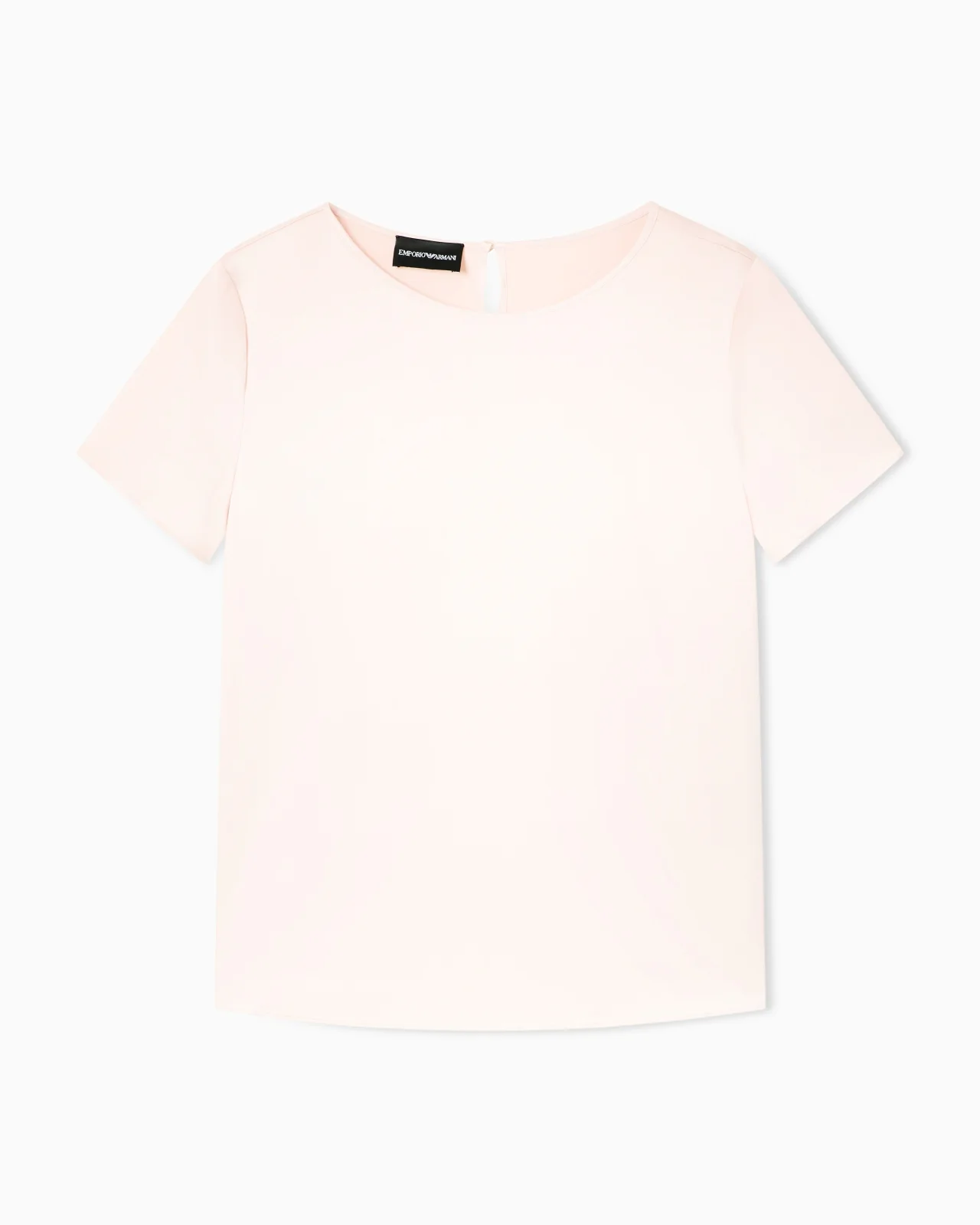 SHORT-SLEEVED SILK SATIN BLOUSE - 1
