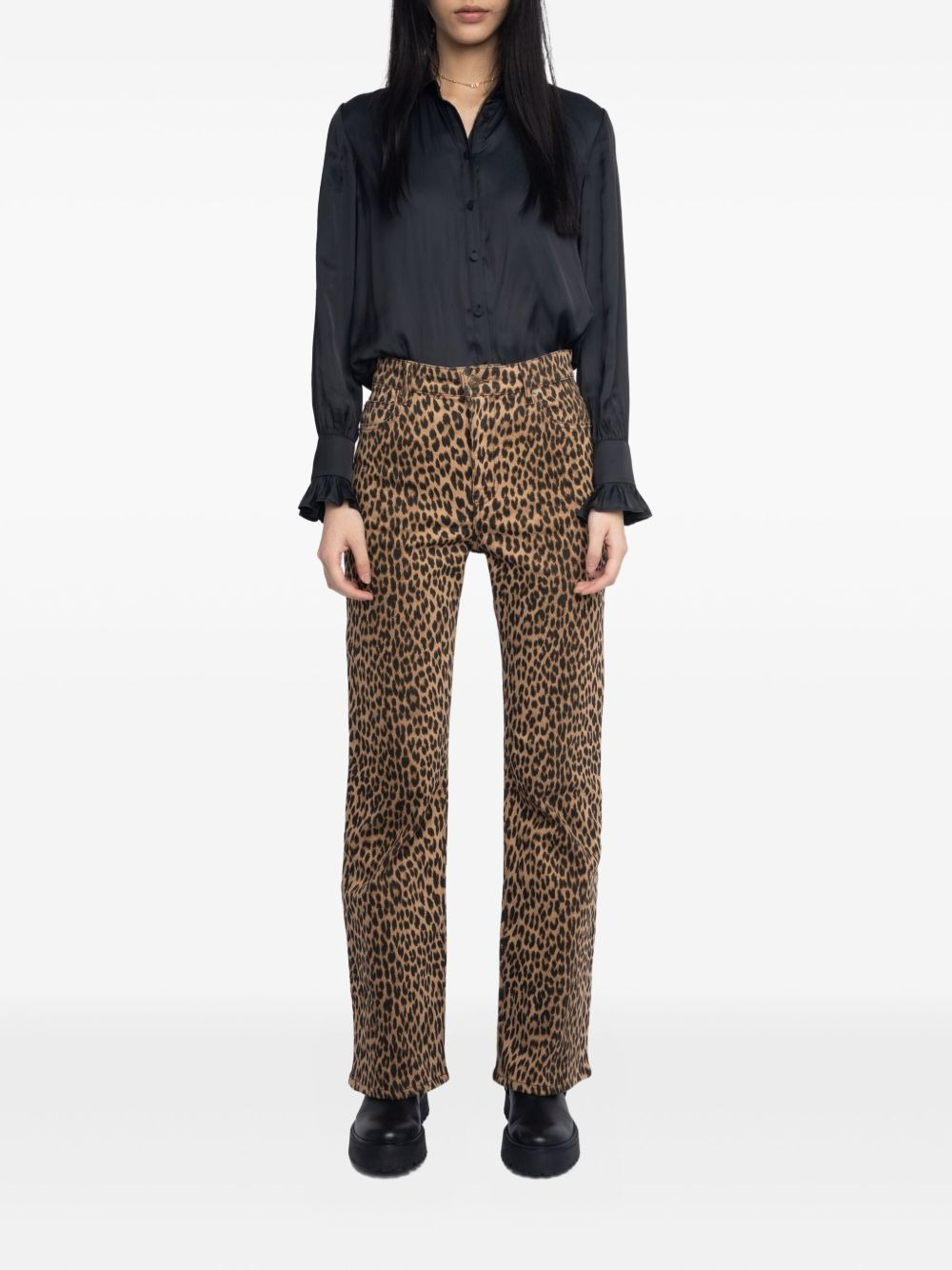 leopard-print high-rise trousers - 2