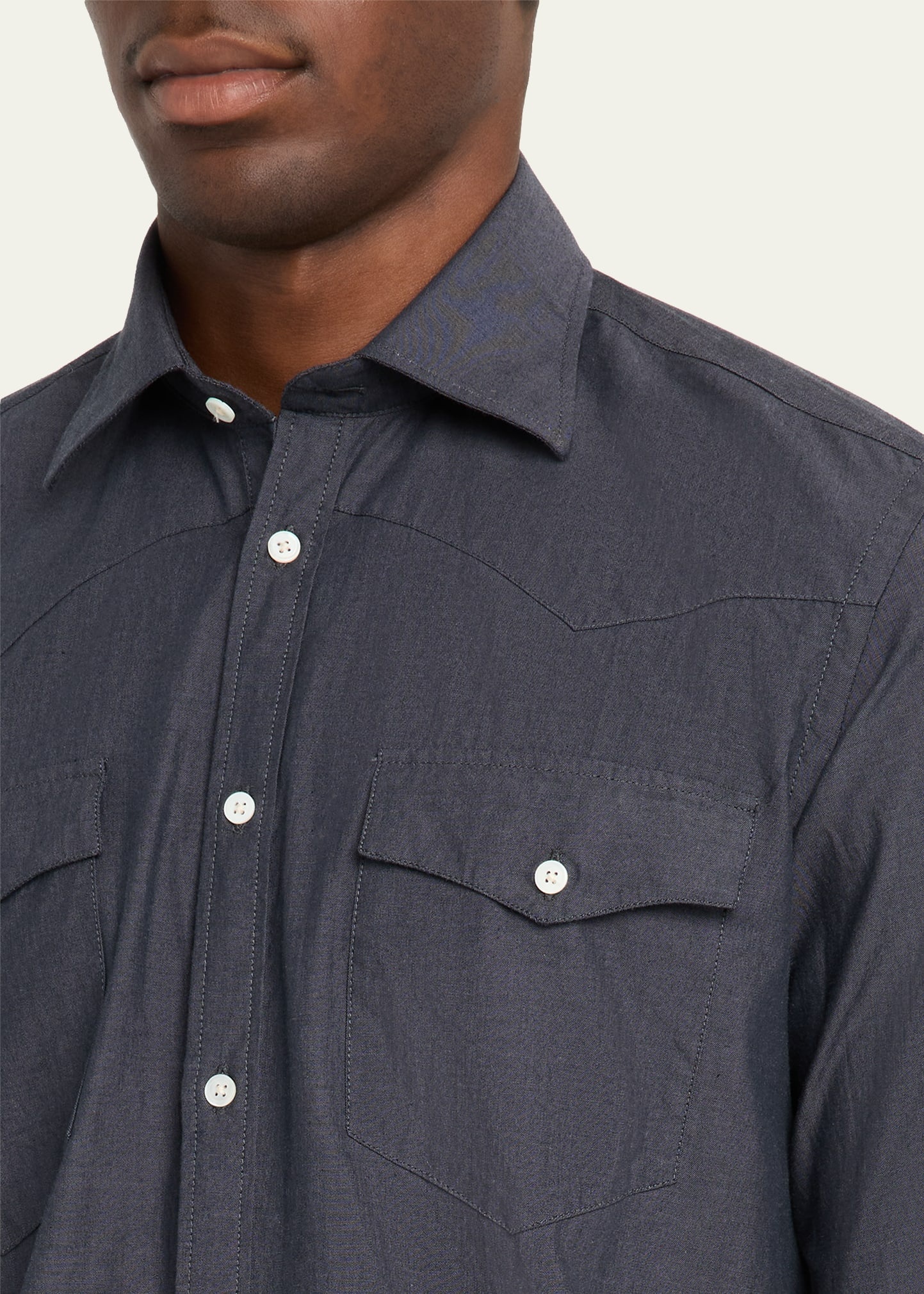 Men's Arizona Poplin Western Button-Down Shirt - 5