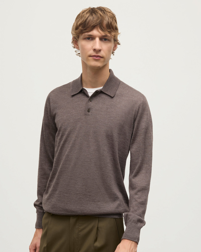 Fin Brown Cashmere Polo Shirt 4