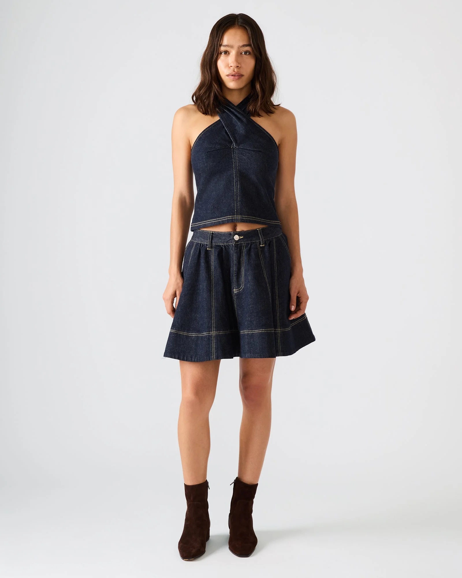 SLOAN DENIM SKIRT INK - 1