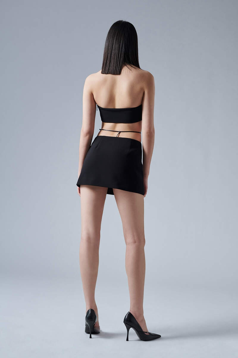 DSQUARED2 ICON LEATHER TRIM SKIRT outlook