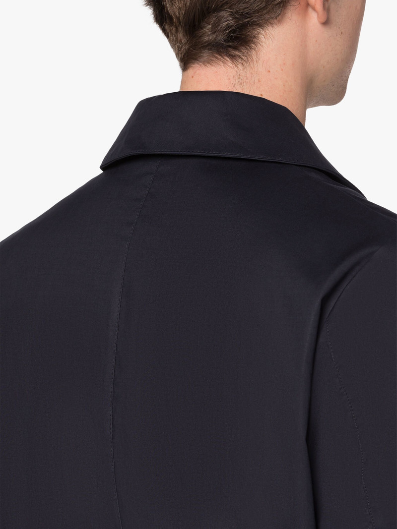 CAMBRIDGE HOOD NAVY RAINTEC COTTON COAT 5