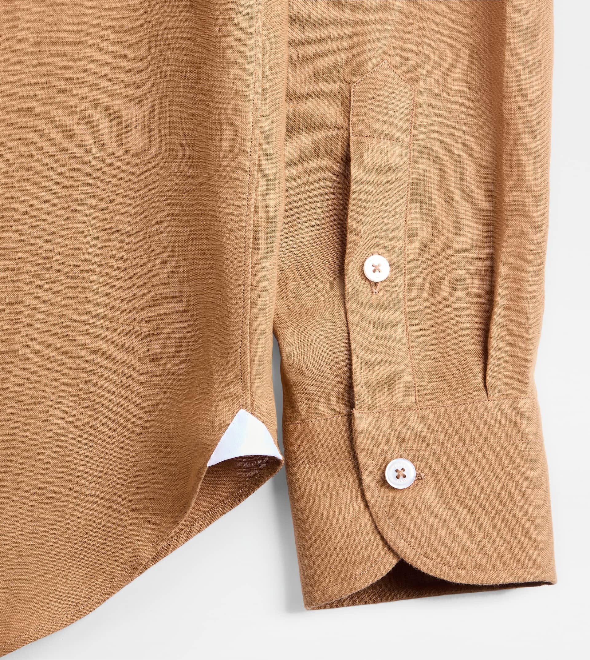 BUTTON DOWN SHIRT IN LINEN - ORANGE - 6