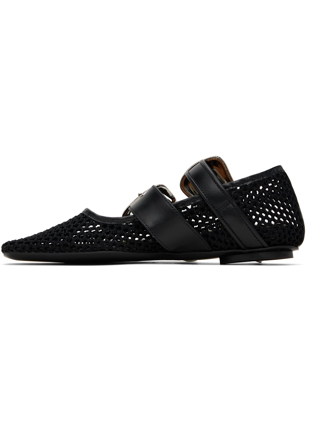 SSENSE Exclusive Black Crochet Net Jet Ballerina Flats - 3