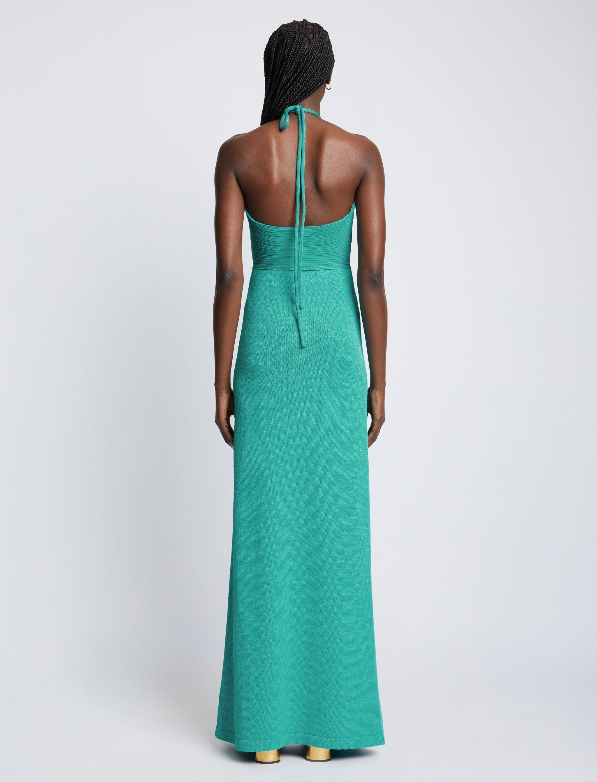 Textured Knit Halter Dress - 4