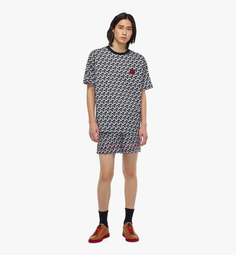 MCM Men’s Cubic Monogram Print T-Shirt in Organic Cotton outlook