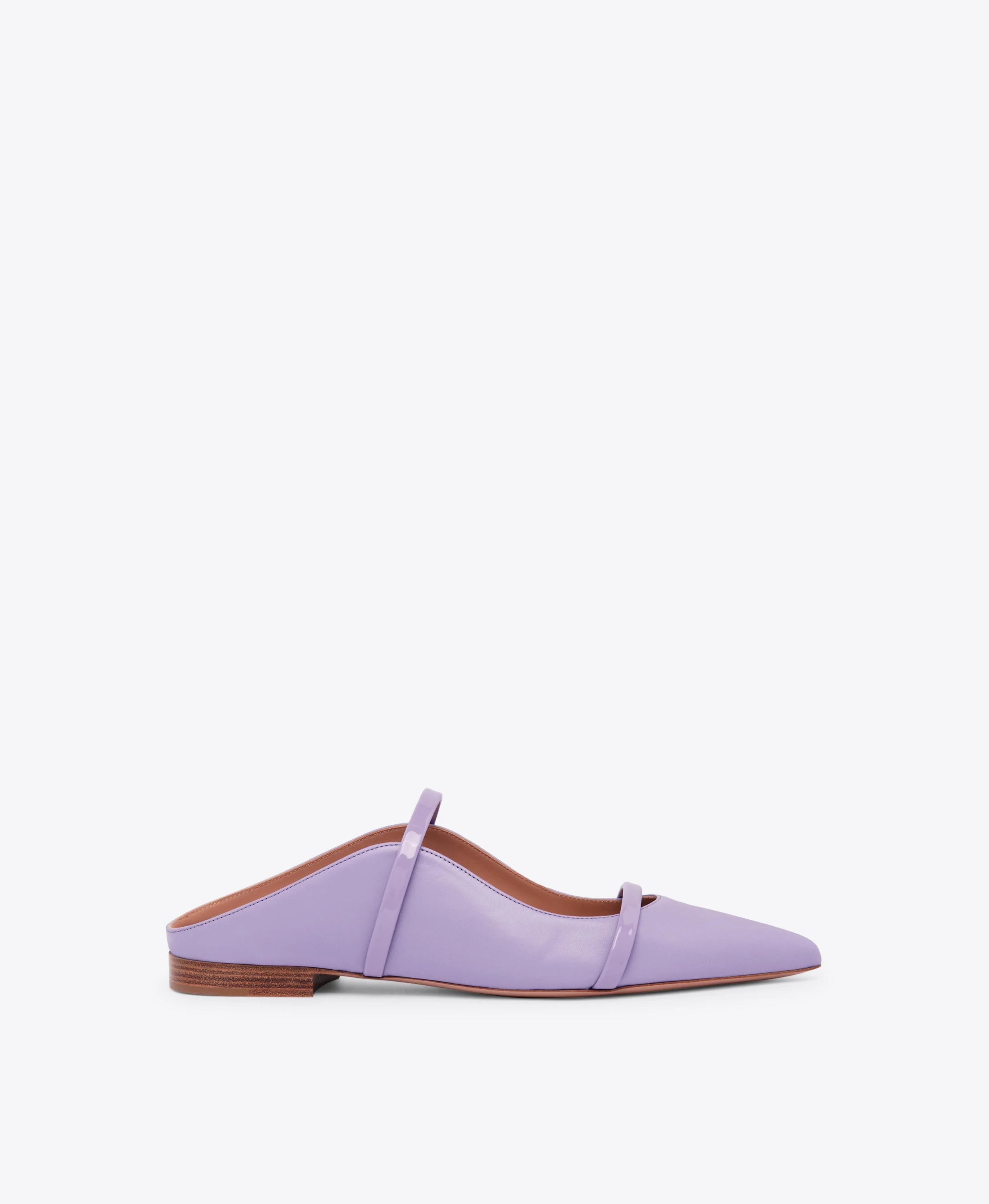 Maureen Lilac Leather Flat Mules - 1