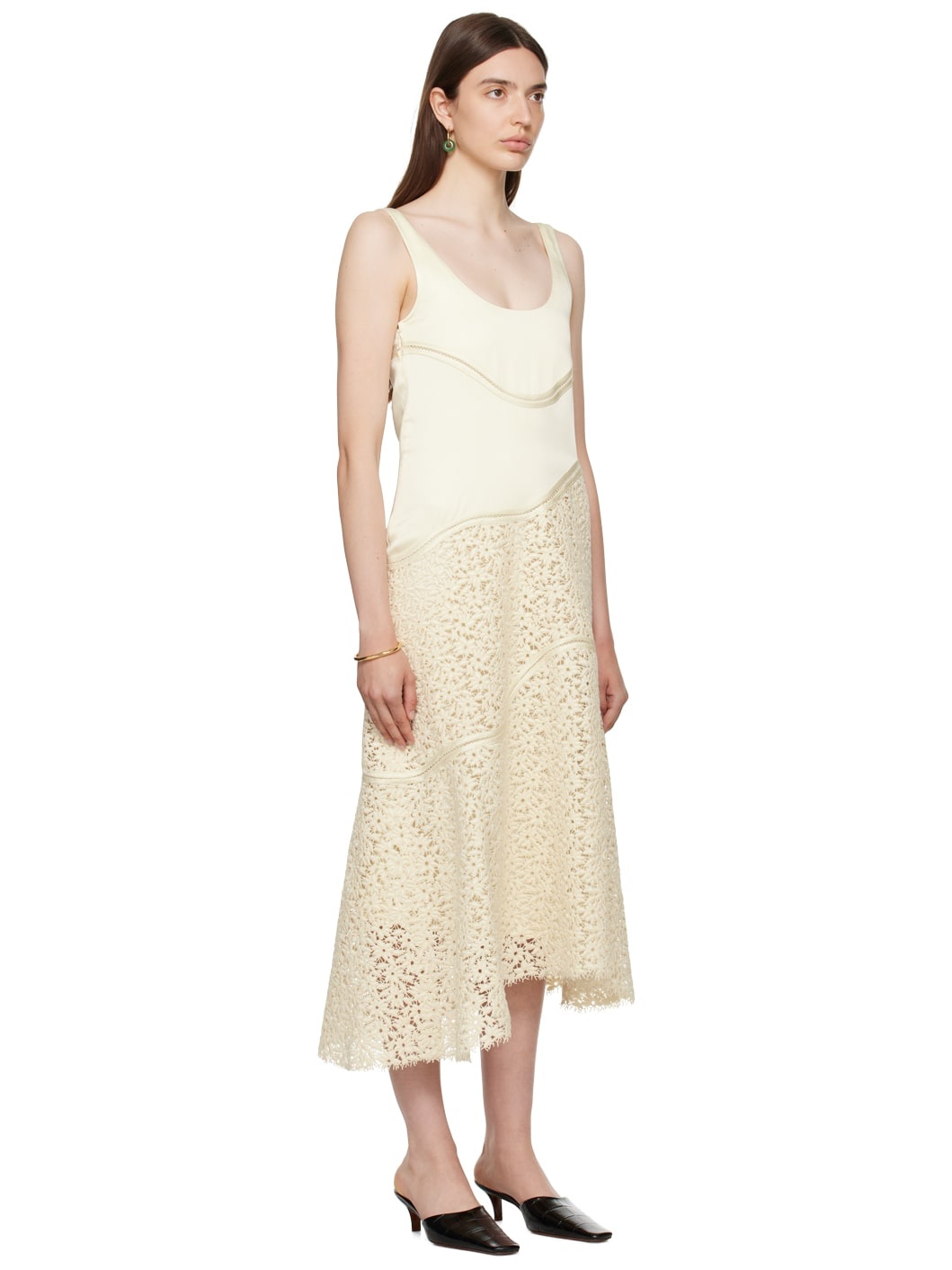 Off-White Embroidered Midi Dress - 2