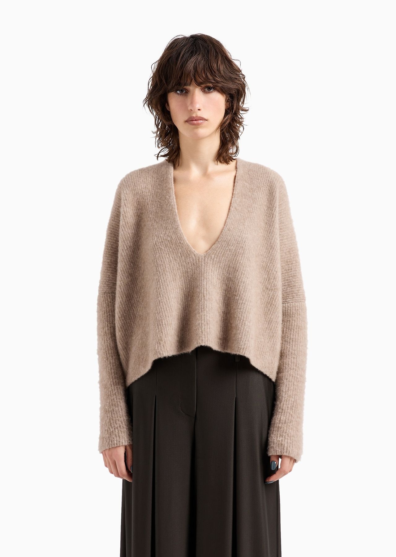 Stretch cashmere and silk wide-neck jumper - 2
