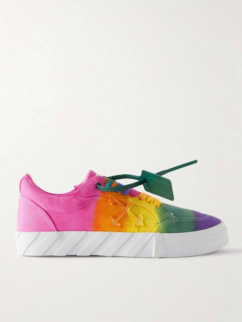 Low Vulcanized Tie-Dyed Canvas Sneakers - 1