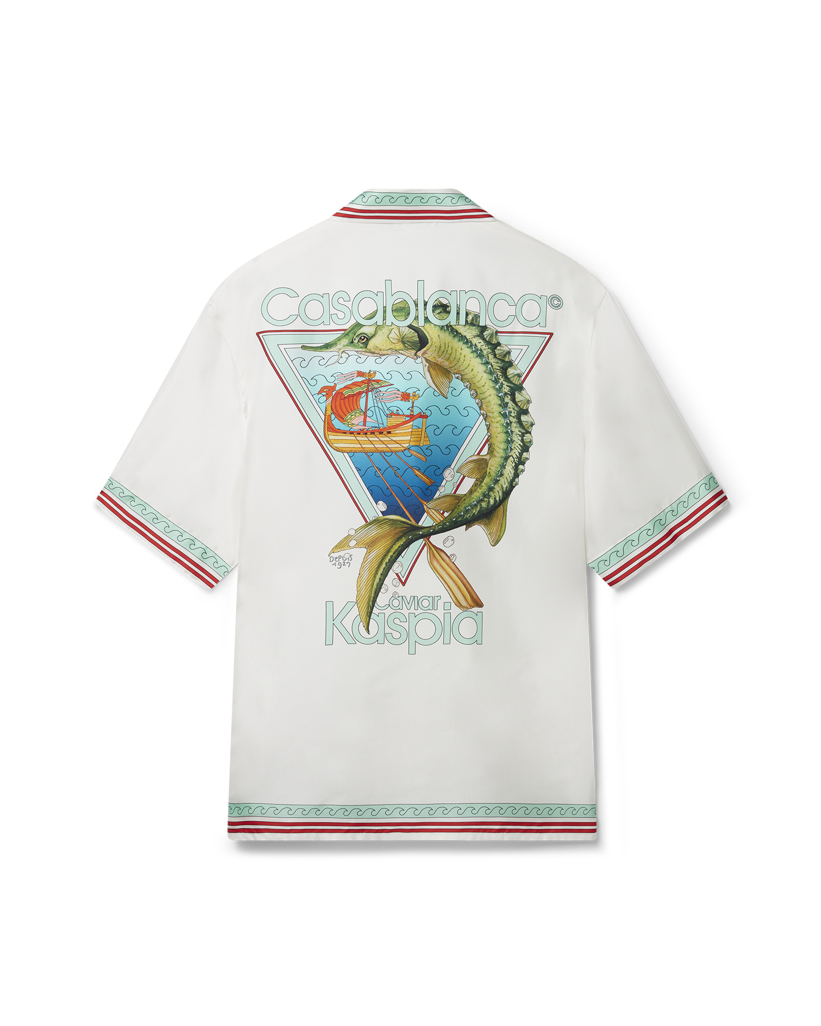 Casablanca Caviar Kaspia Cuban Collar Silk Shirt - 2