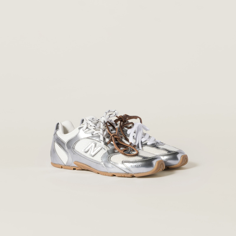 New Balance X Miu Miu 530 SL metallic leather and mesh sneakers - 1