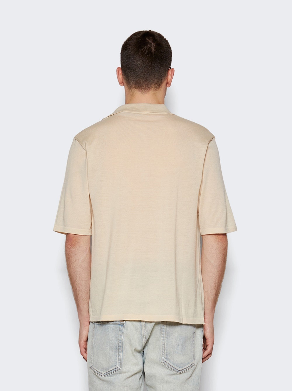 Cassandre Wool Polo Shirt Ecru - 5