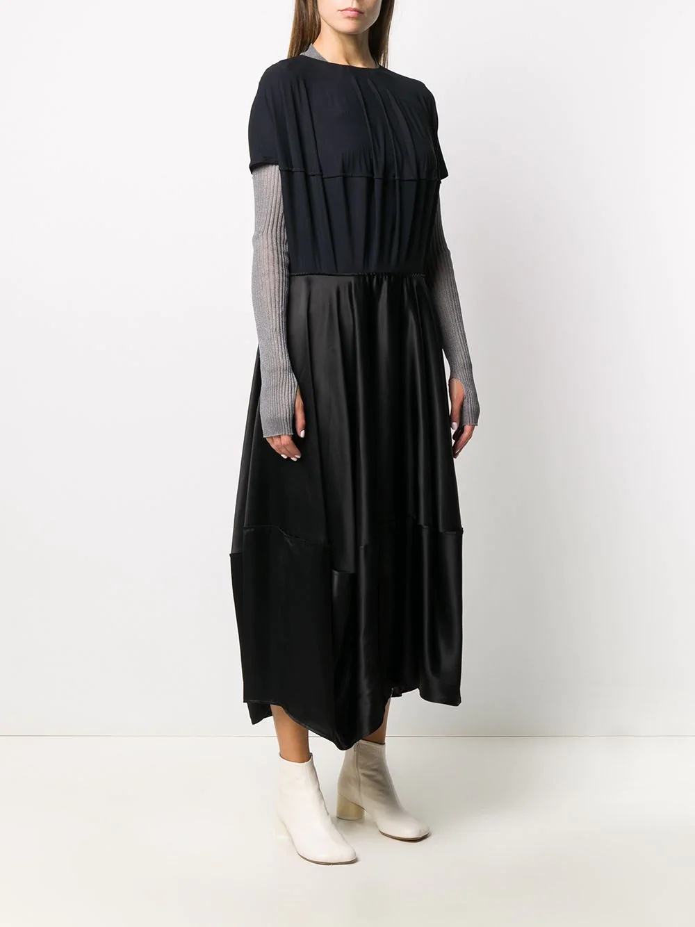 draped mid-length dress - 3